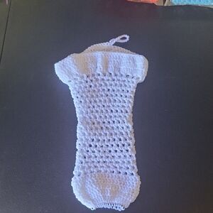 Handmade White Crochet Kitchen Grocery Holder
